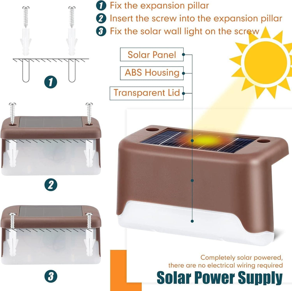 Radiant Solar Powered Waterproof Deck Lights for Outdoors